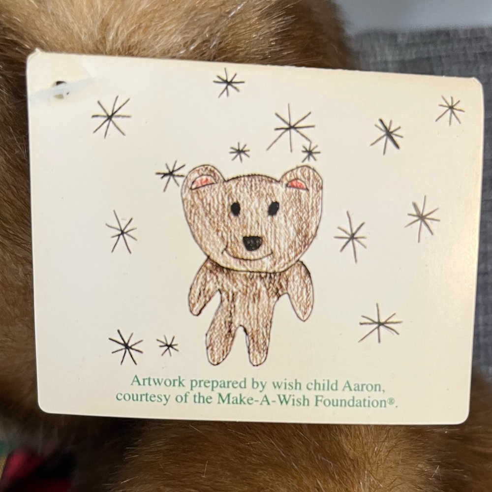 NWT THE ORIGINAL GORDON’S JEWELLERS’ (GUND) Make•A•Wish Faux Fur Teddy Bear. - Picture 7 of 7